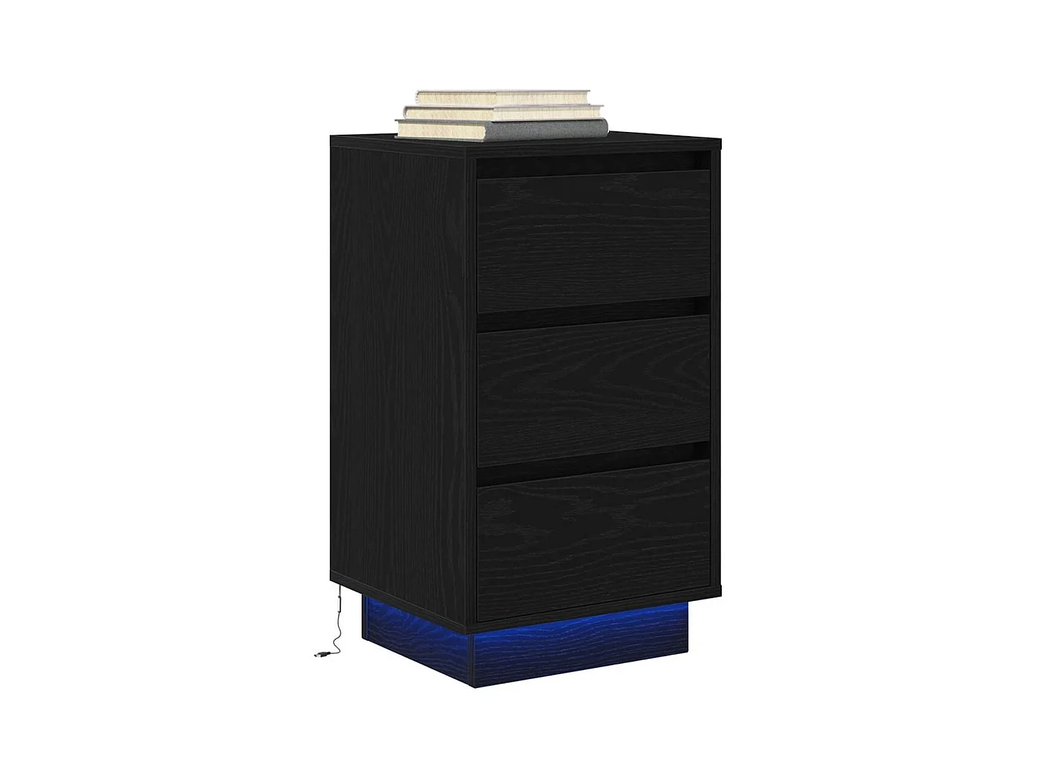 Nachtkastje met LED-verlichting zwart 38x34x65 cm