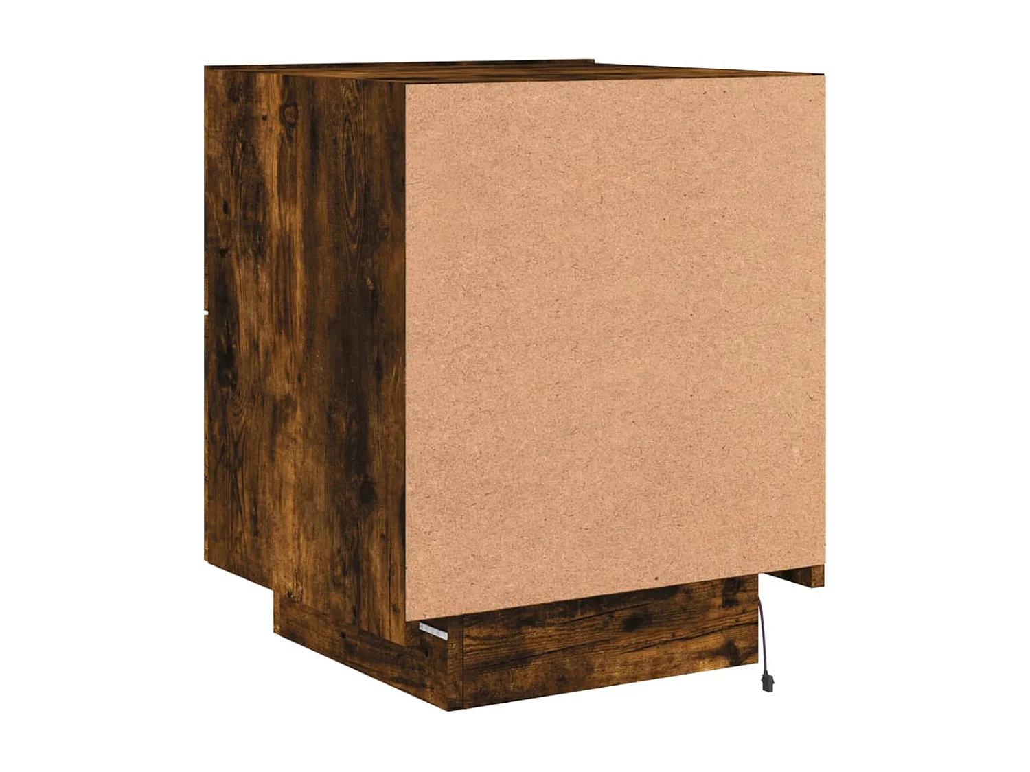 Comodini e luci LED 2 pezzi rovere affumicato