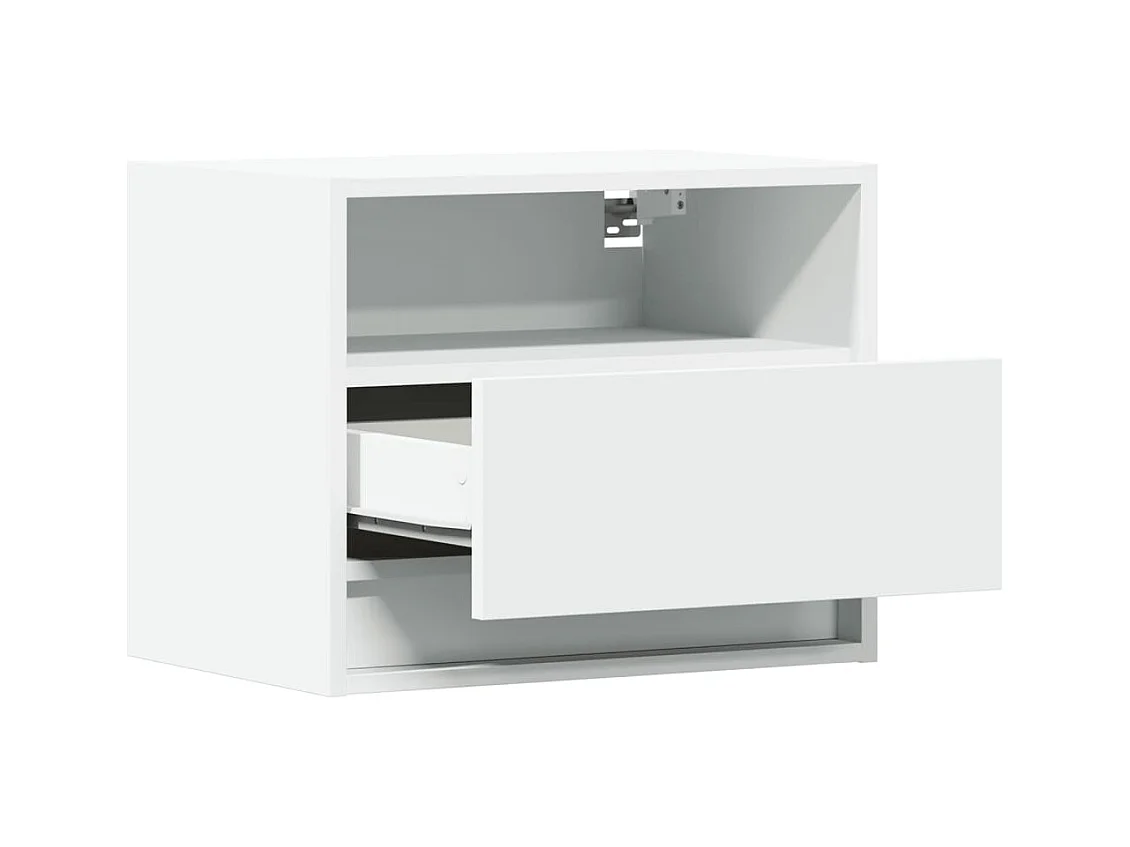 Wandnachtkastjes met LED-verlichting 2 stuks wit