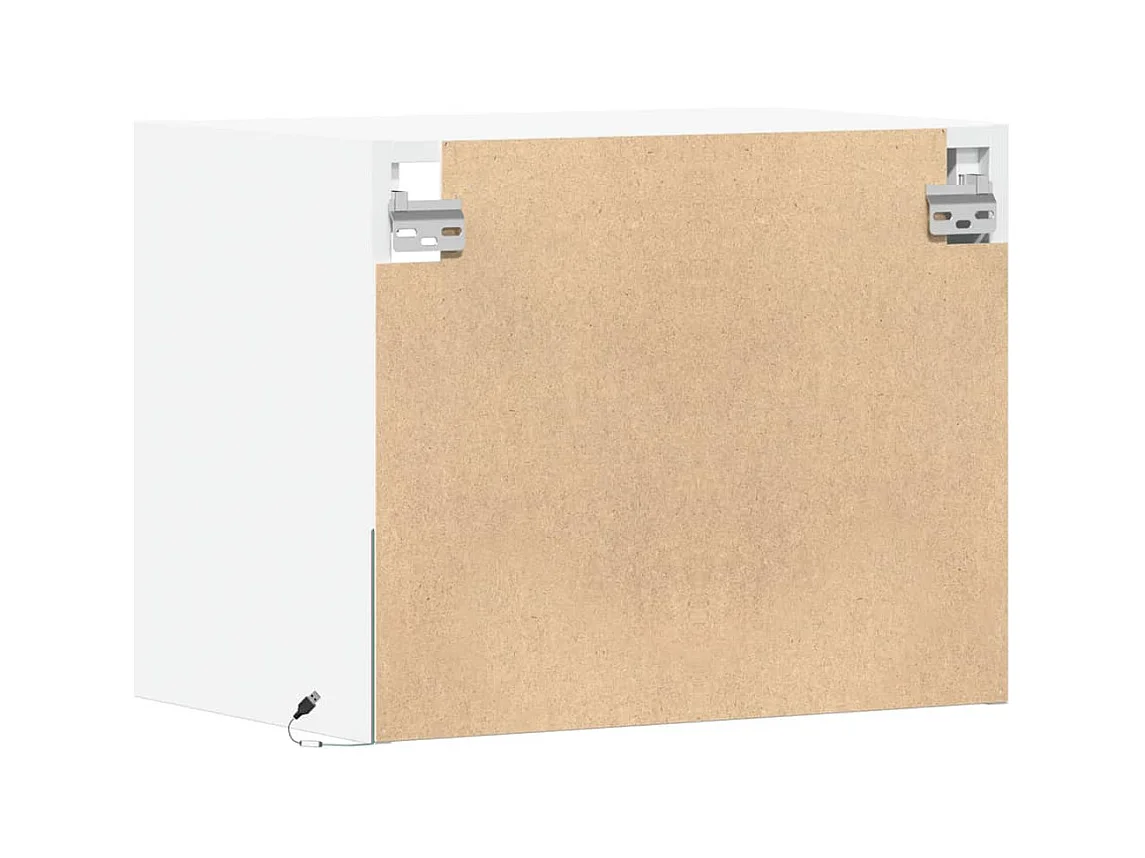 Wandnachtkastjes met LED-verlichting 2 stuks wit