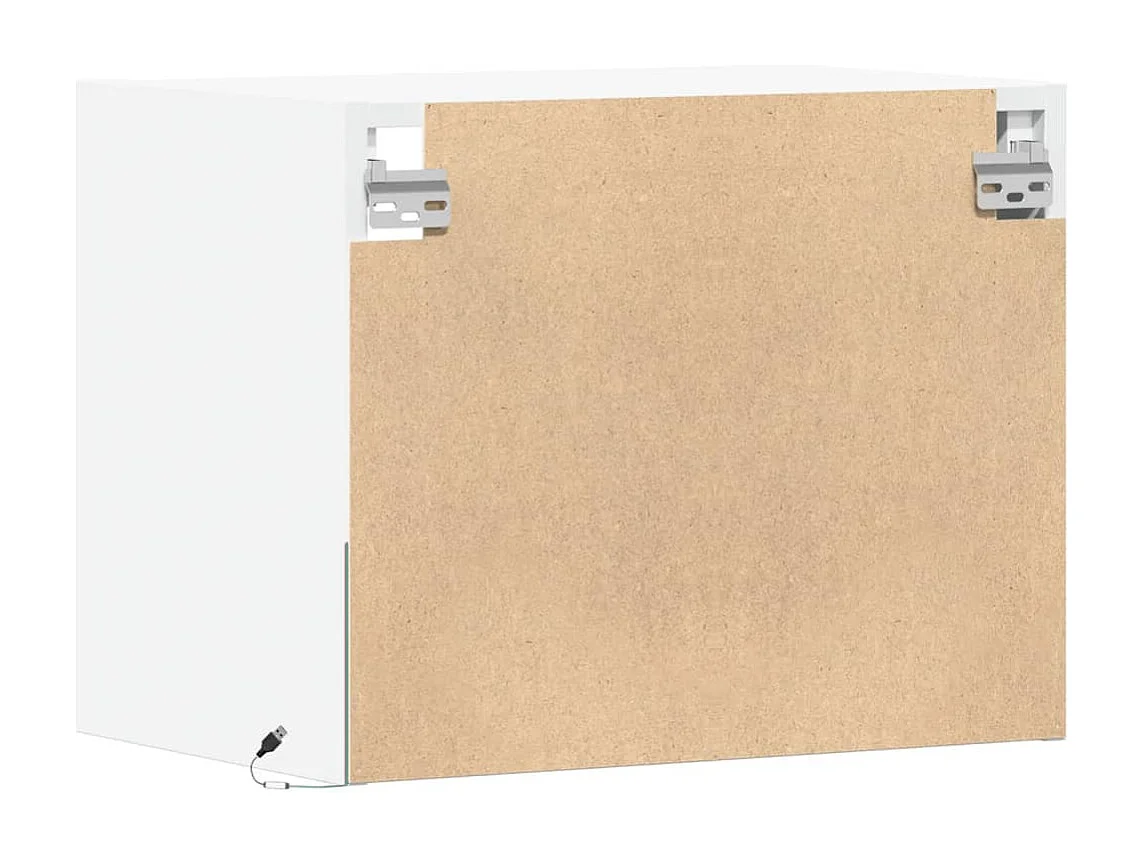 Wandnachtkastjes met LED-verlichting 2 stuks wit