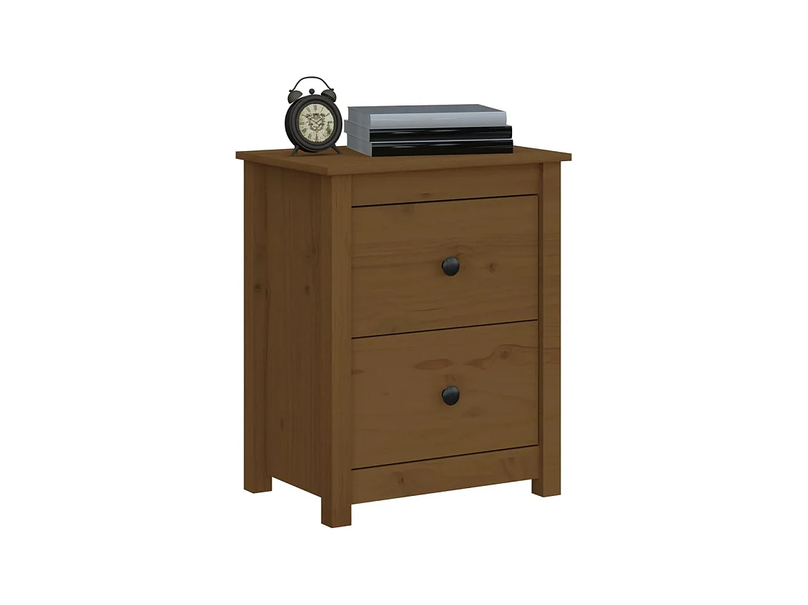 Tables de chevet 2pcs Marron miel 50x35x61,5 cm Bois pin massif