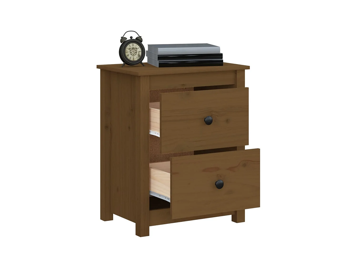 Tables de chevet 2pcs Marron miel 50x35x61,5 cm Bois pin massif