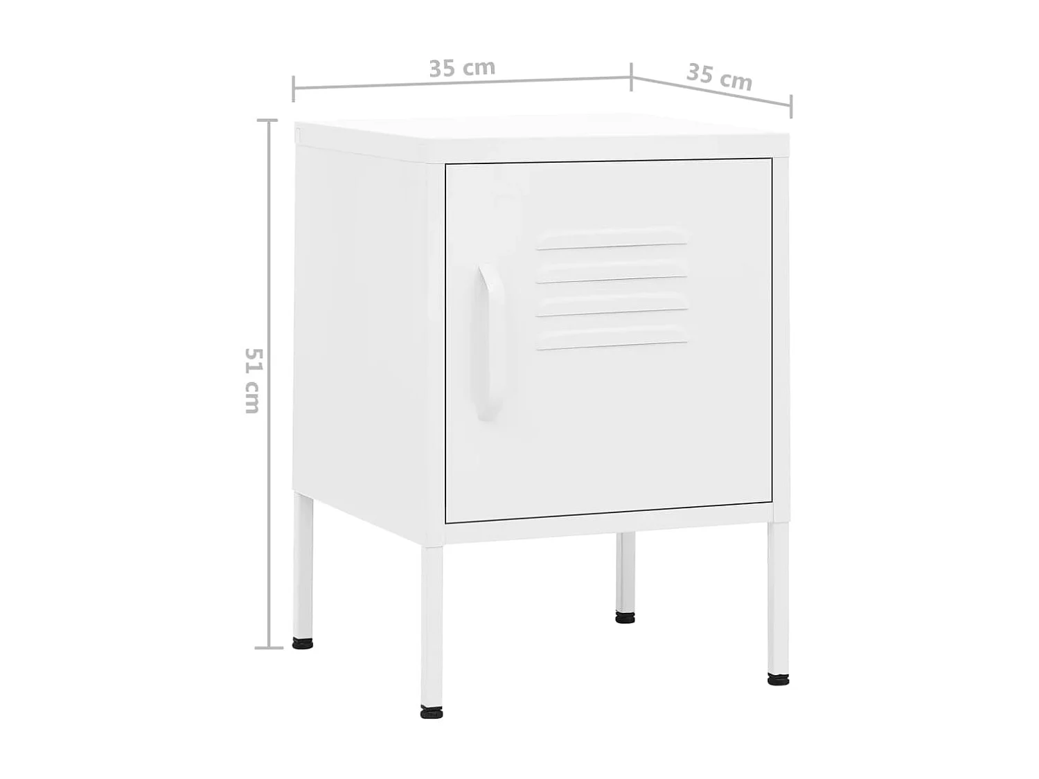 Tables de chevet 2 pcs Blanc 35x35x51 cm Acier