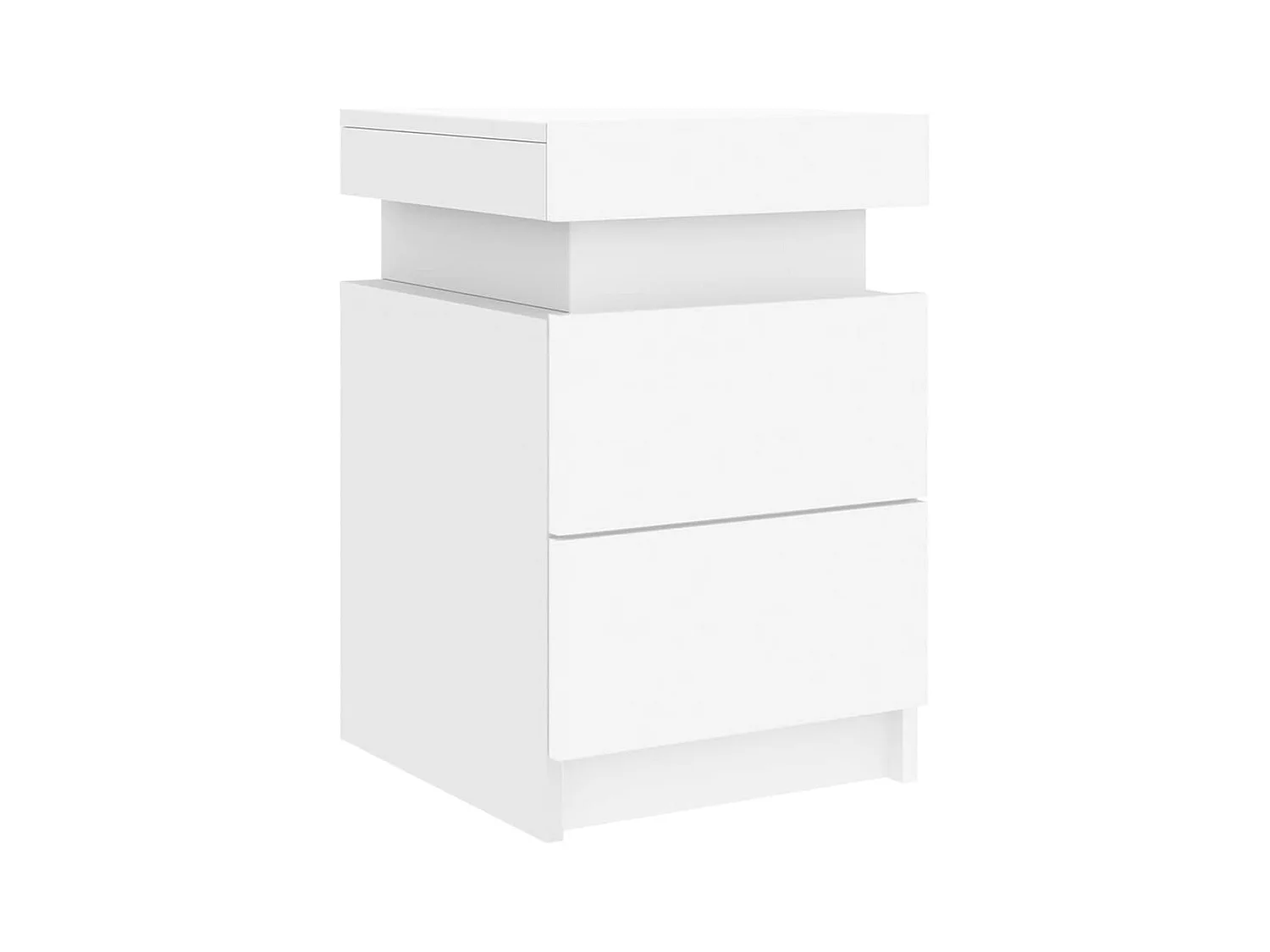 Tables de chevet avec lumières LED 2 pcs blanc 35x39x55 cm