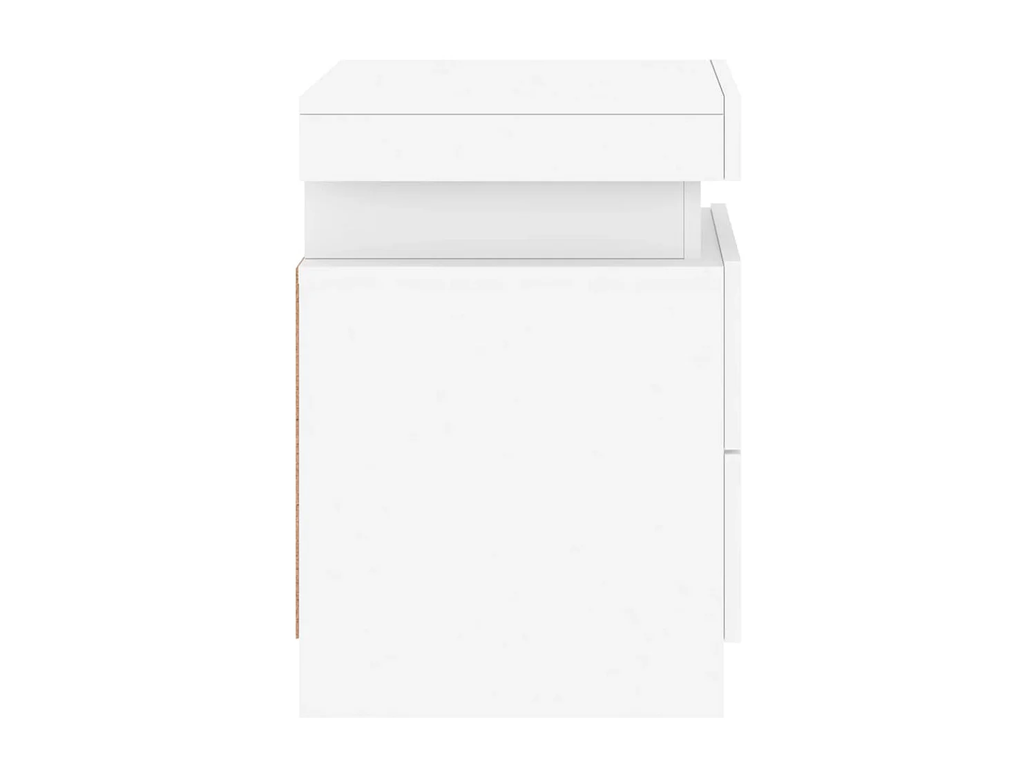 Comodini con luci LED 2 pz bianco 35x39x55 cm