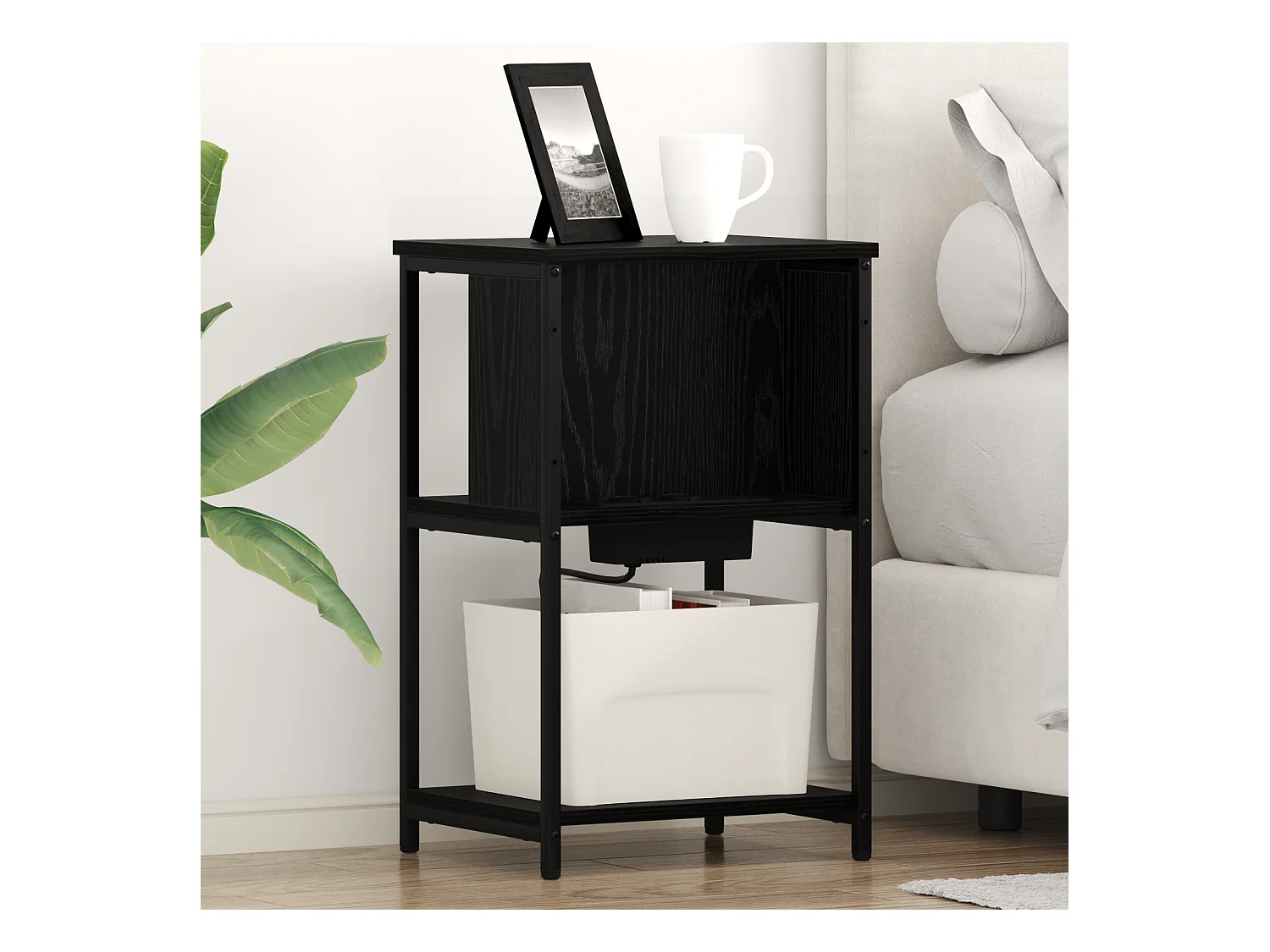 Cabinet de chevet Chêne noir 38 x 31 x 61 cm Bois d'ingénierie