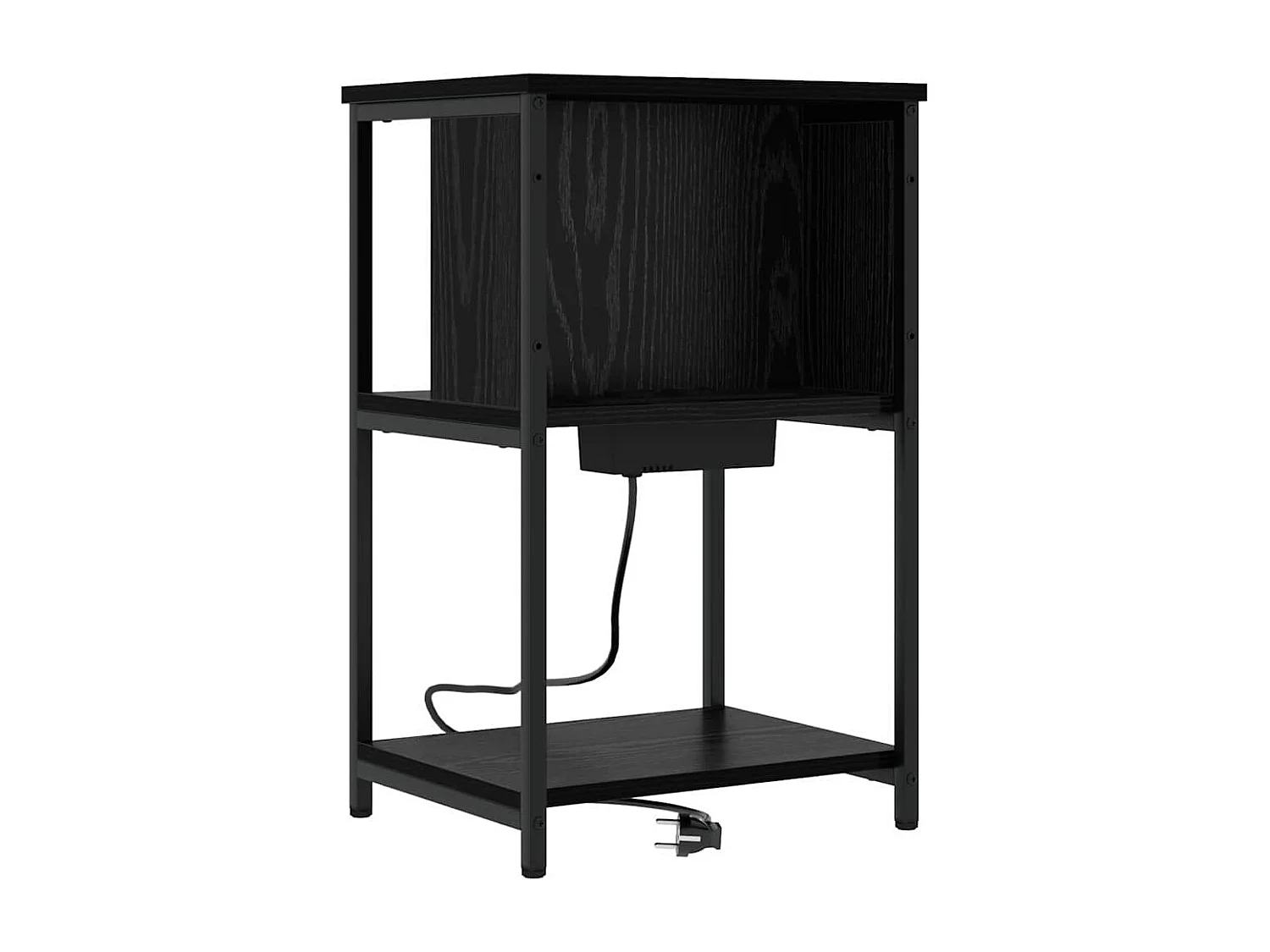 Mesilla de noche Roble Negro 38 x 31 x 61 cm Madera de Ingeniería