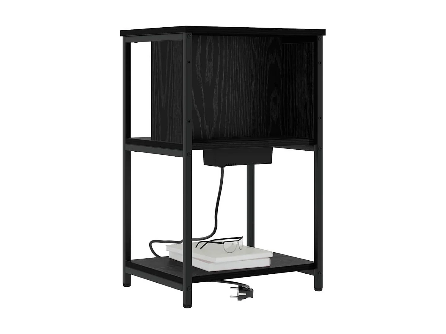 Mesilla de noche Roble Negro 38 x 31 x 61 cm Madera de Ingeniería