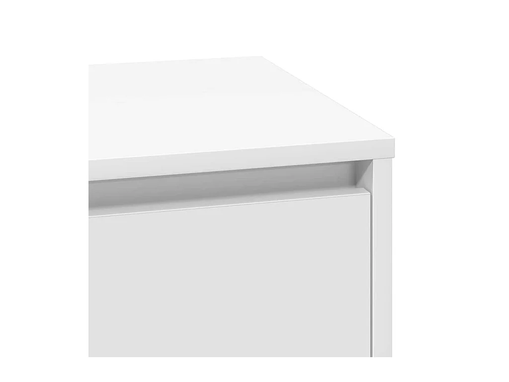 Table de chevet avec LED Blanc 71x34,5x75 cm en bois d'ingénierie