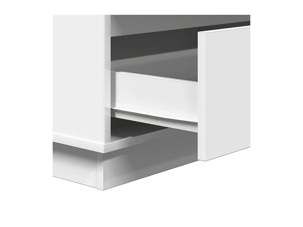 Table de chevet avec LED Blanc 71x34,5x75 cm en bois d'ingénierie