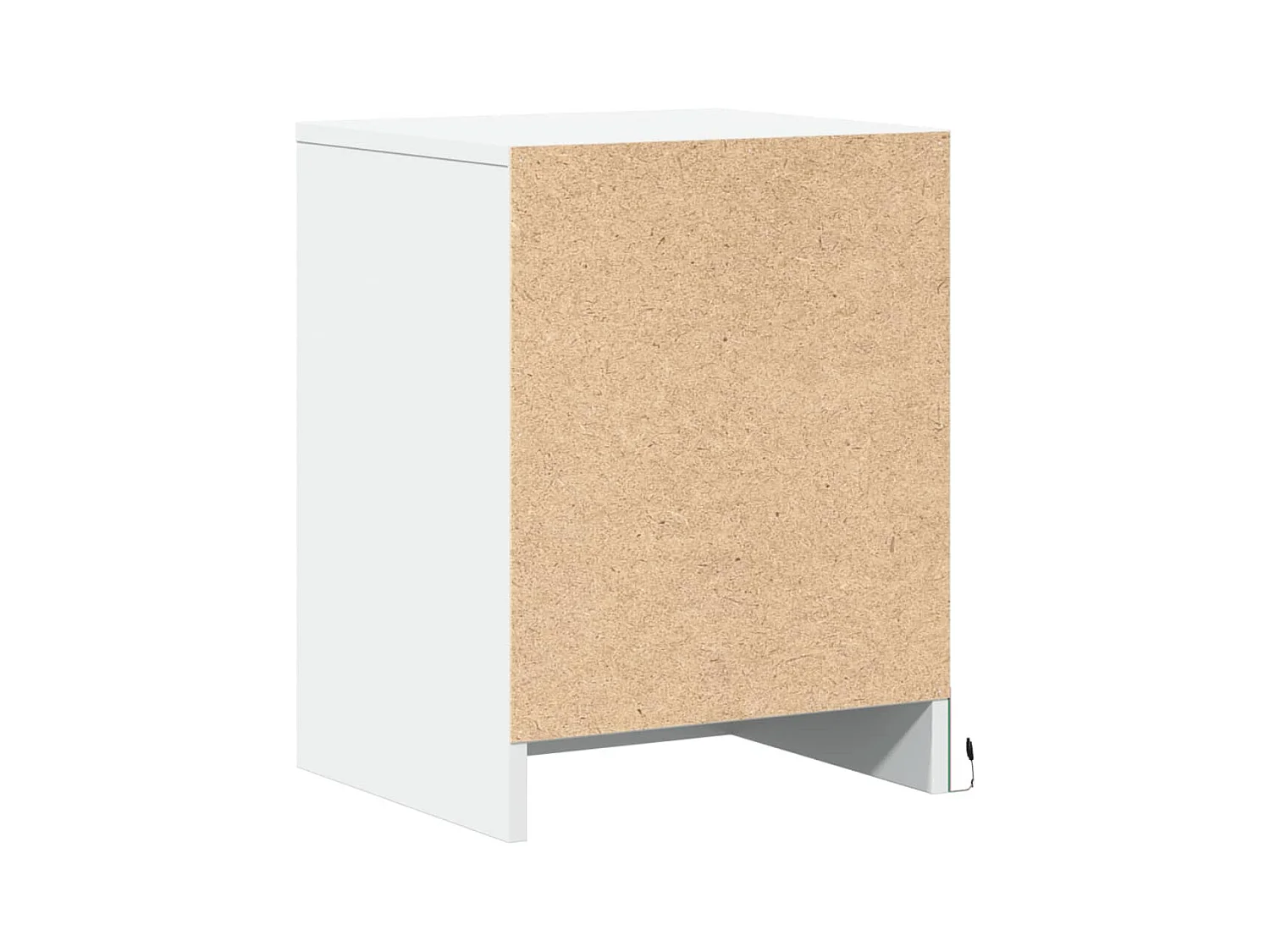 Nachtkastjes en LED-verlichting 2 stuks wit bewerkt hout