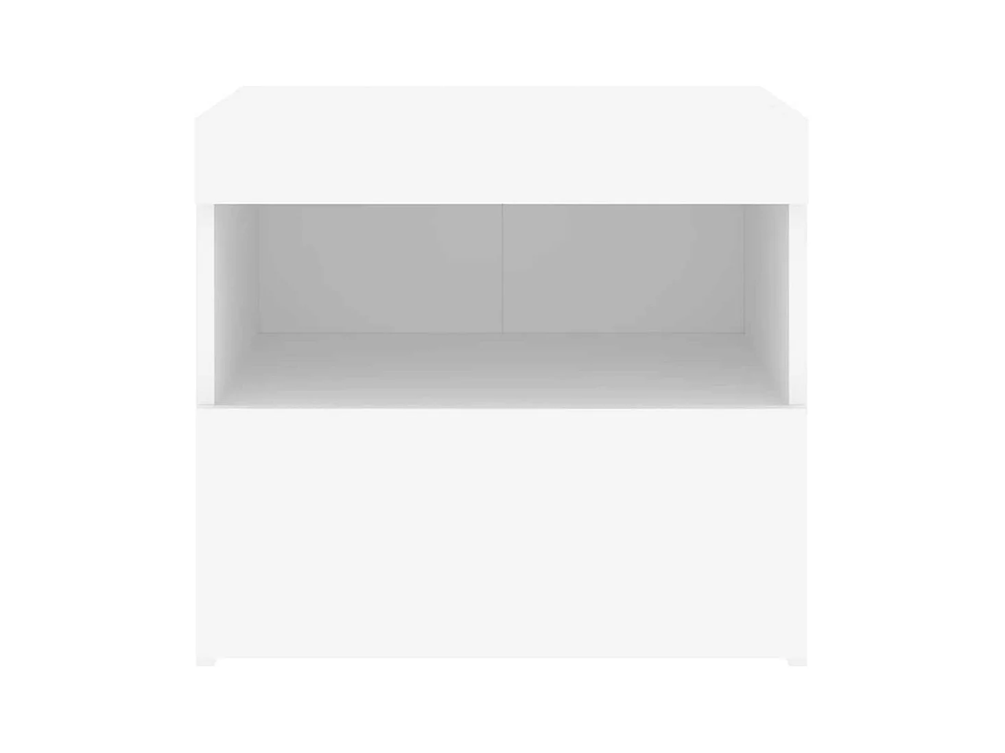 Tables de chevet avec lumières LED 2 pcs blanc 50x40x45 cm