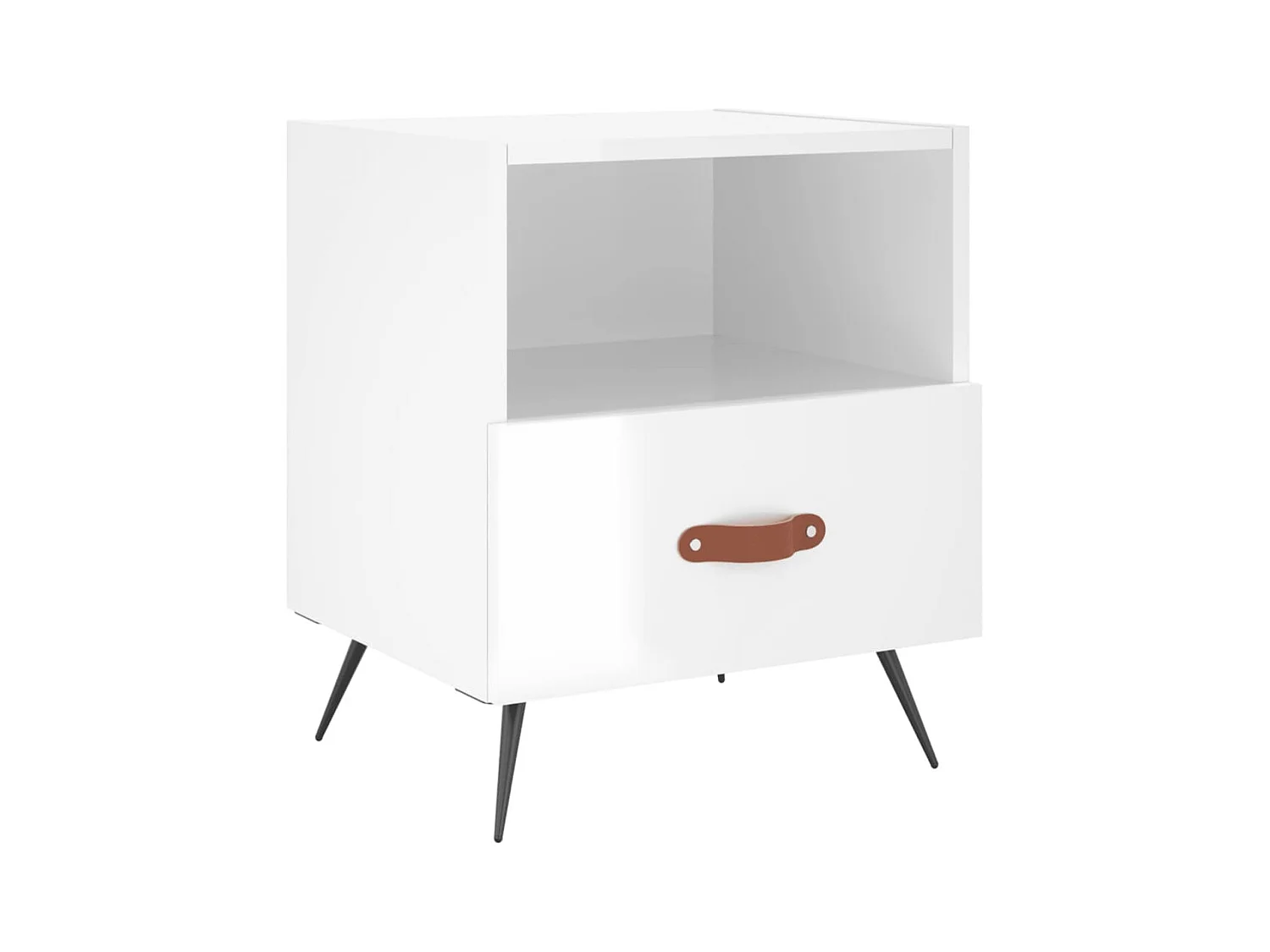 Comodini 2 pz bianco lucido 40x35x47,5 cm