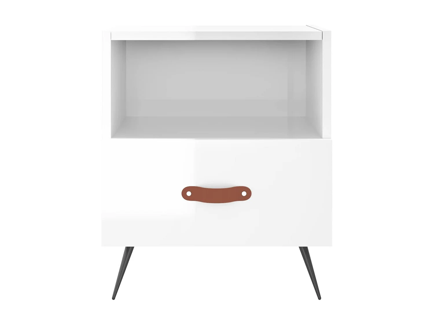 Comodini 2 pz bianco lucido 40x35x47,5 cm