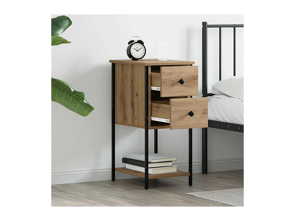 Cabinet de chevet 2 pcs chêne artisanal 32 x 42 x 70 cm
