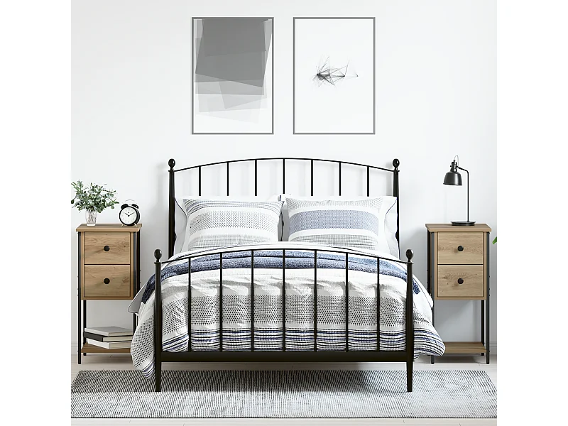 Mesilla de noche 2 piezas roble artesanal 32 x 42 x 70 cm