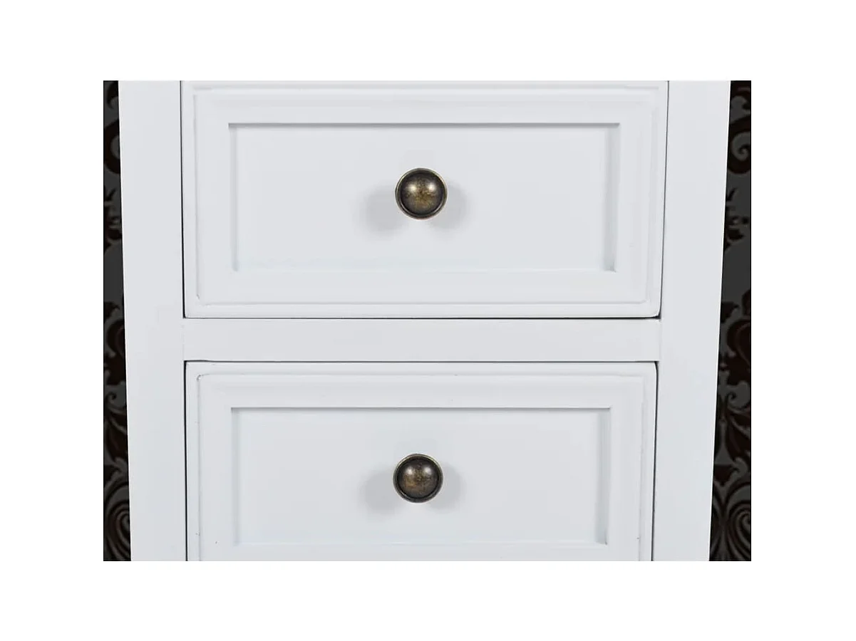4 Stück Nachttische mit 2 Schubladen MDF Weiß