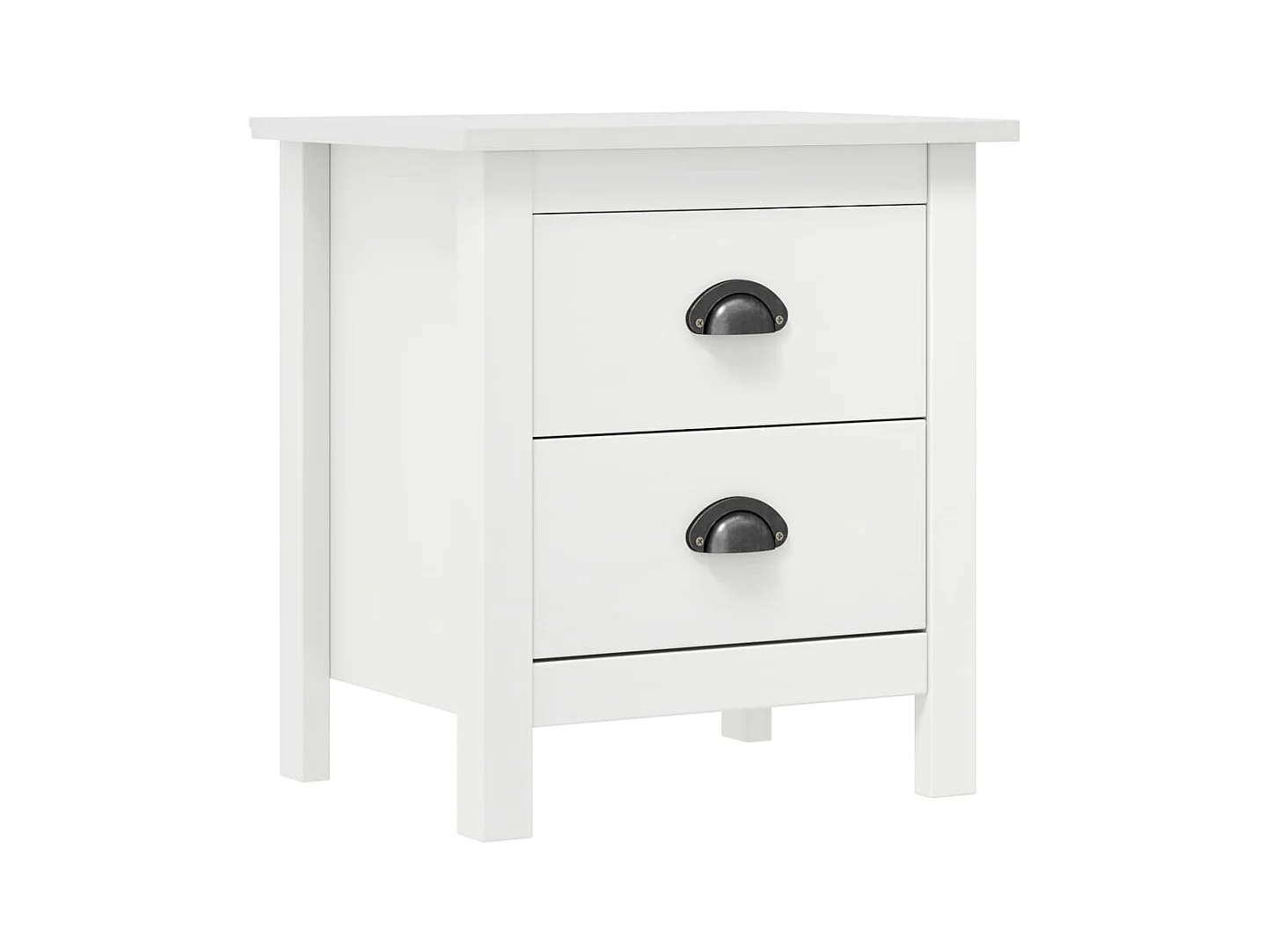 Table de chevet Blanc 46x35x49,5 cm Bois de pin solide