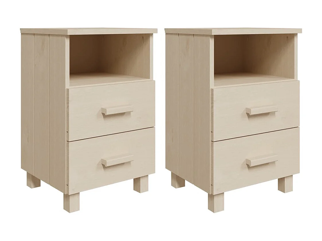 Nachttische 2 Stk. Honigbraun 40x35x62cm Massivholz