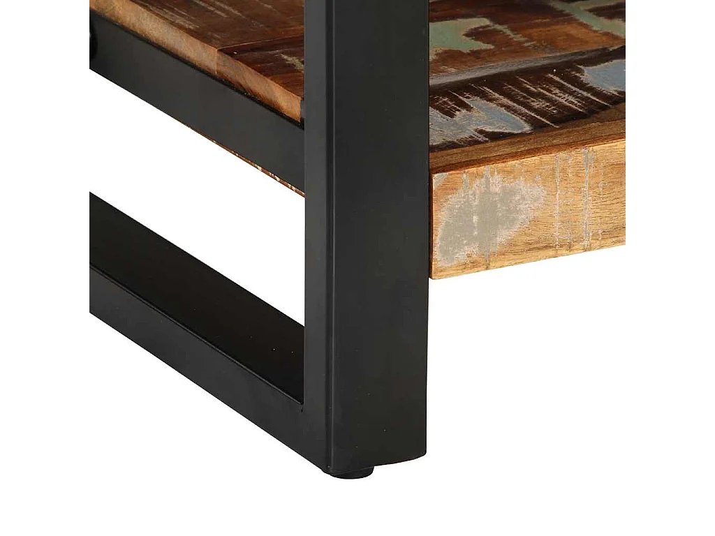 Table de chevet multicolore 35x34x45cm bois massif récupération