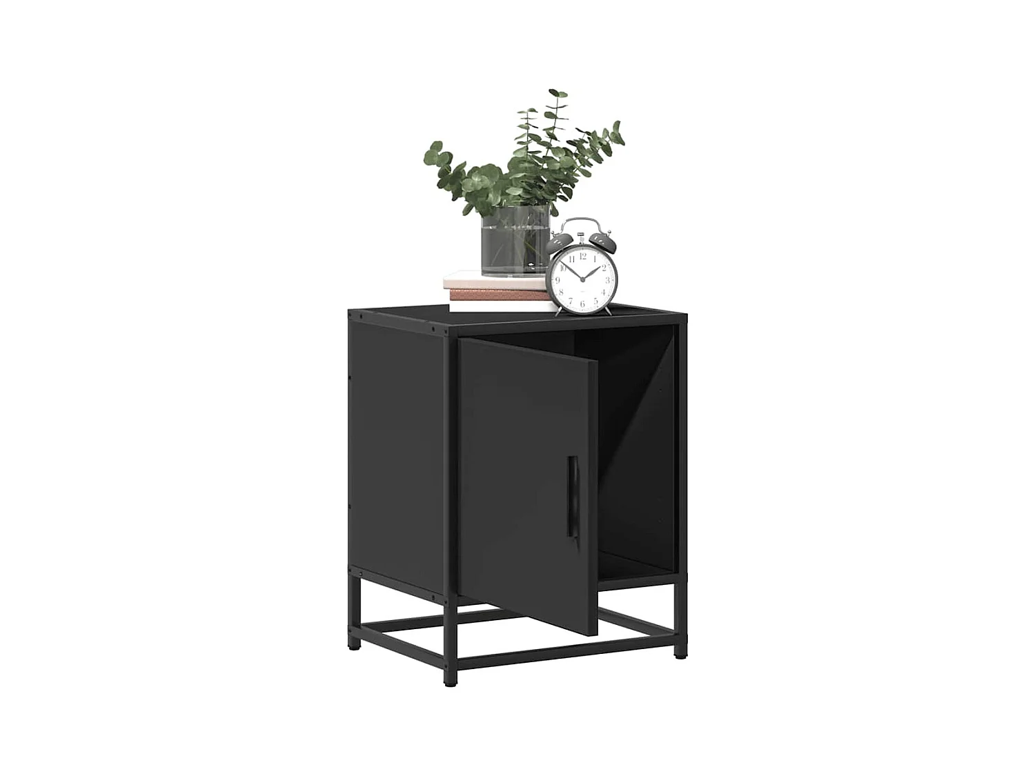 Tables de chevet 2 pcs noir 40x31x50 cm bois d'ingénierie métal