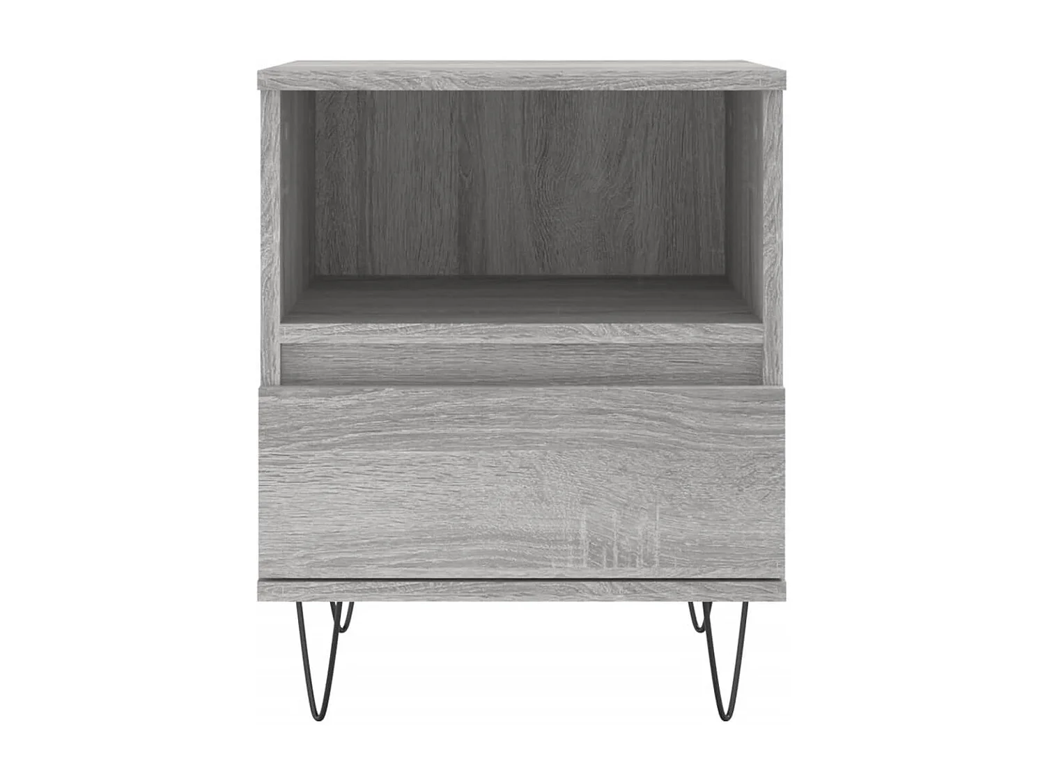 Comodino Sonoma Grey 40x35x50 cm in legno ingegnerizzato