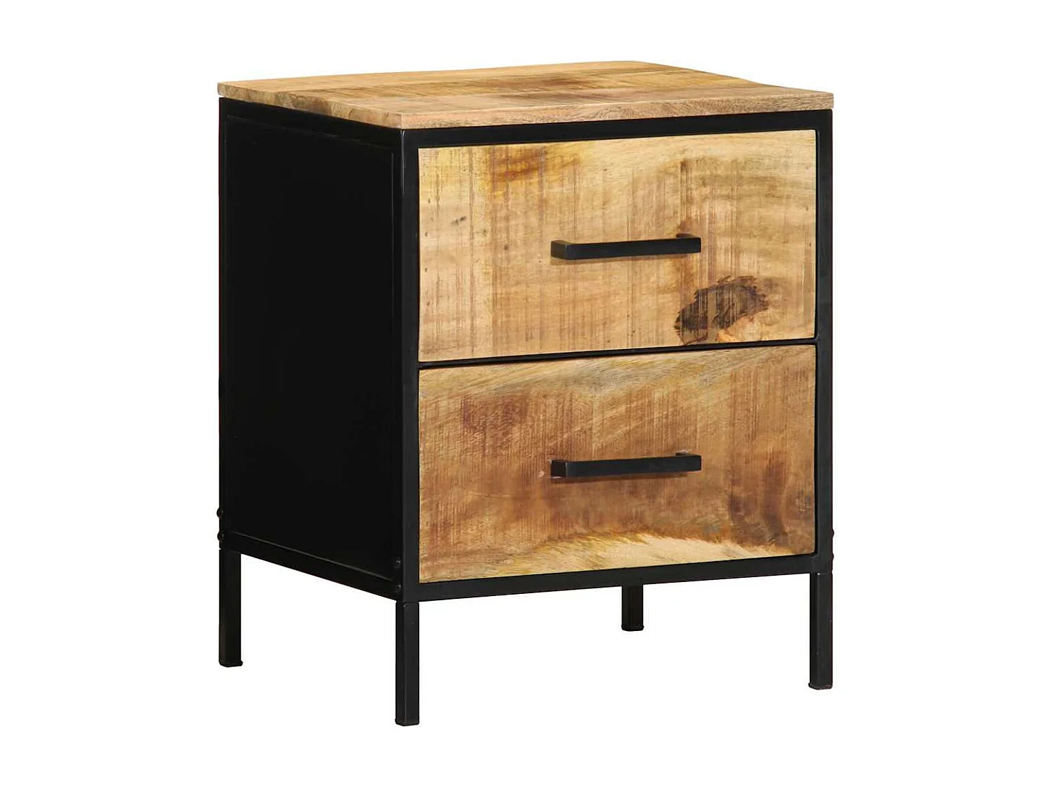 Ensemble de tables de chevet 2 pcs 40x35x50 cm Bois massif brut de manguier