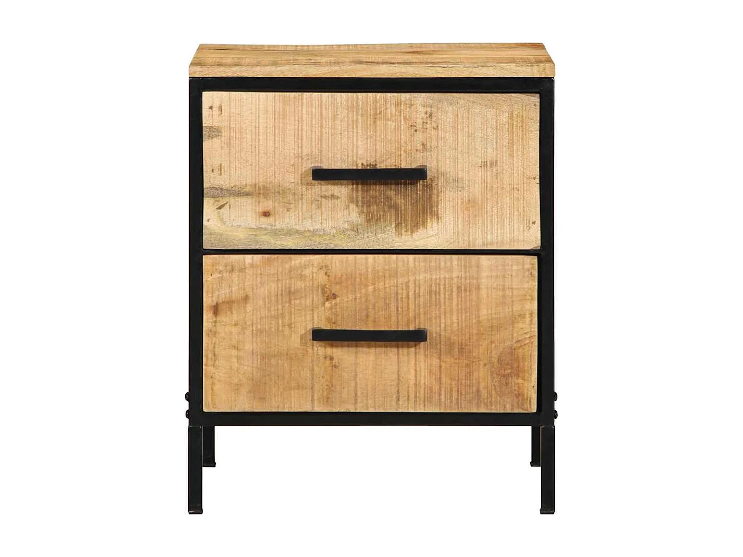 Ensemble de tables de chevet 2 pcs 40x35x50 cm Bois massif brut de manguier