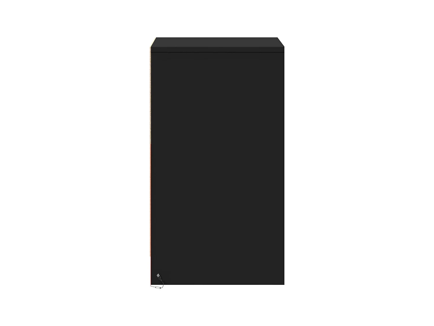 Nachttisch mit LED-Leuchten, schwarzes Holzwerkstoff