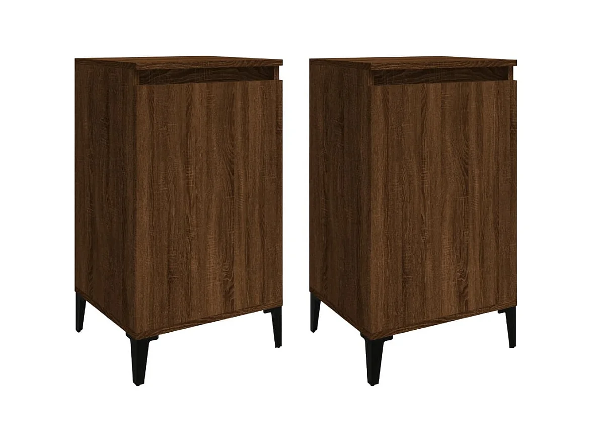 Nachtkastjes 2 stuks eikenbruin 40x35x70cm bewerkt hout