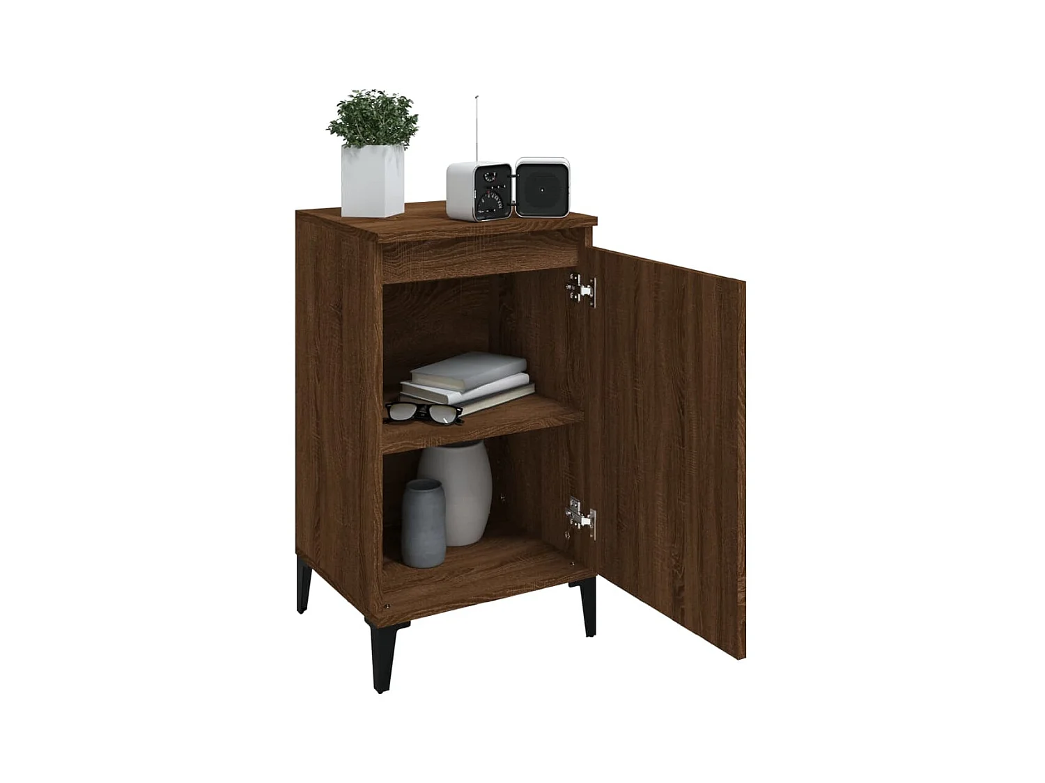 Nachtkastjes 2 stuks eikenbruin 40x35x70cm bewerkt hout