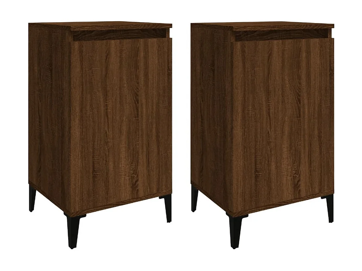 Comodini 2 pezzi rovere marrone 40x35x70cm legno ingegnerizzato