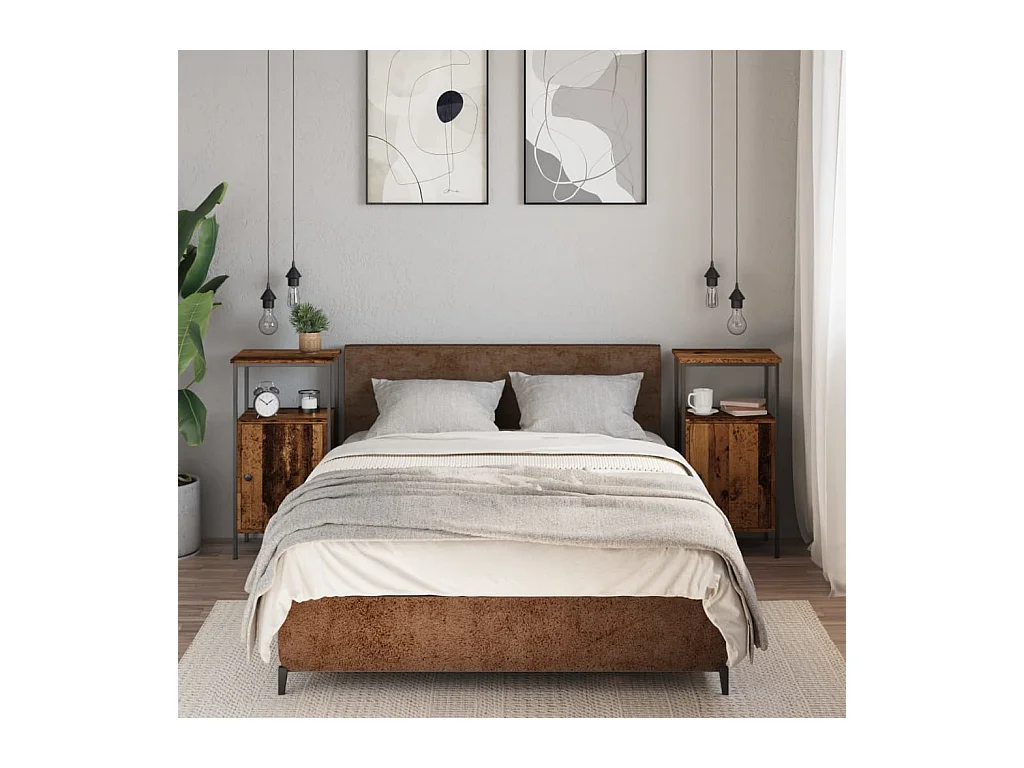 Tables de chevet 2 pcs vieux bois 41x31x80 cm bois d'ingénierie