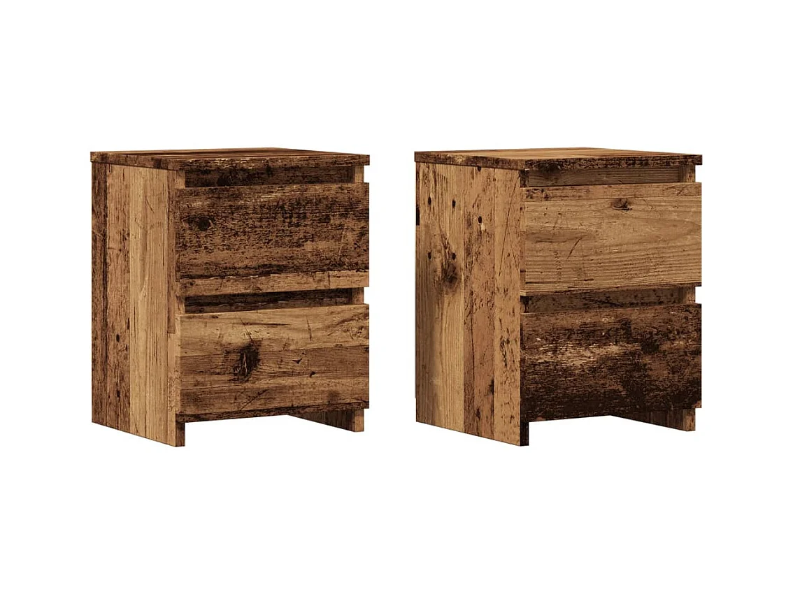Tables de chevet 2 pcs vieux bois 30x30x40 cm bois d'ingénierie