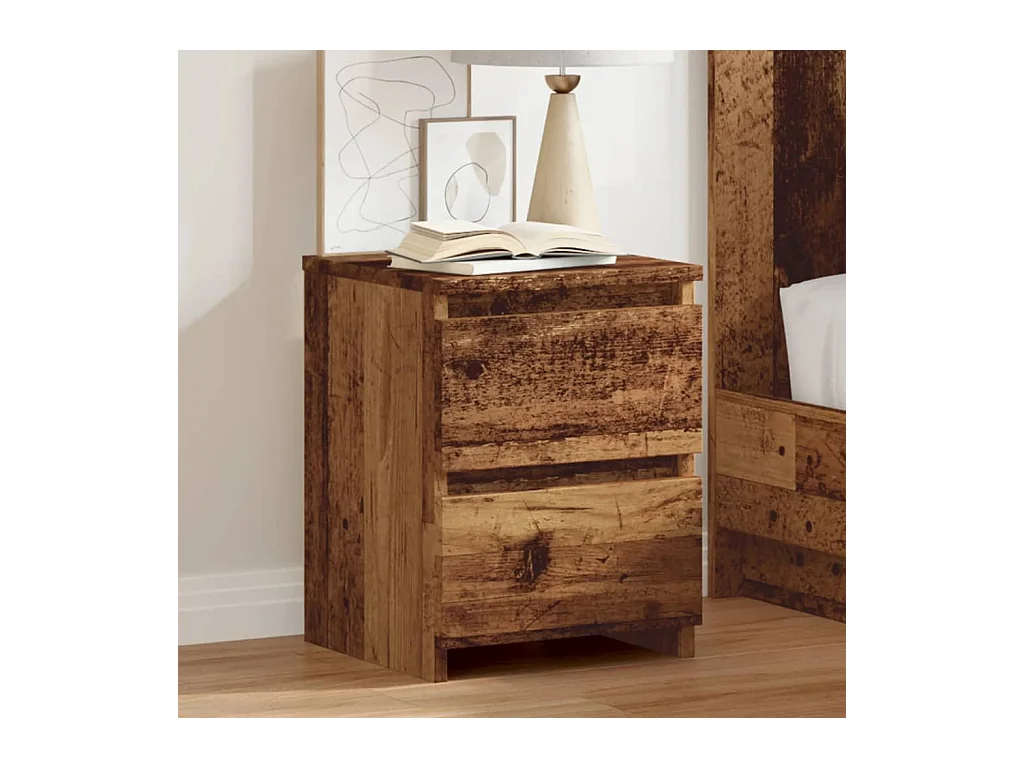 Tables de chevet 2 pcs vieux bois 30x30x40 cm bois d'ingénierie