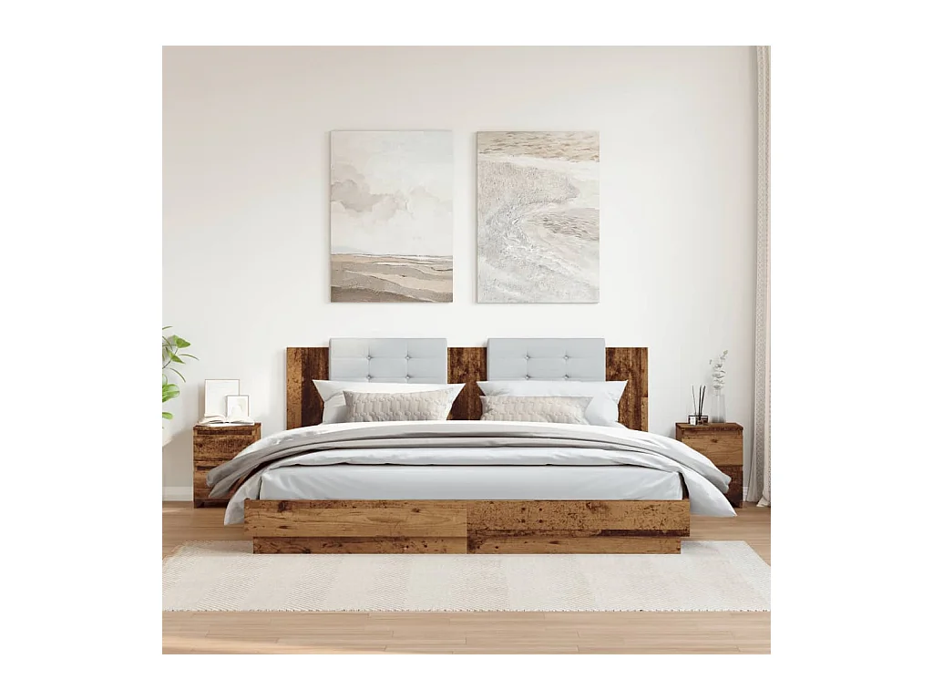 Tables de chevet 2 pcs vieux bois 30x30x40 cm bois d'ingénierie