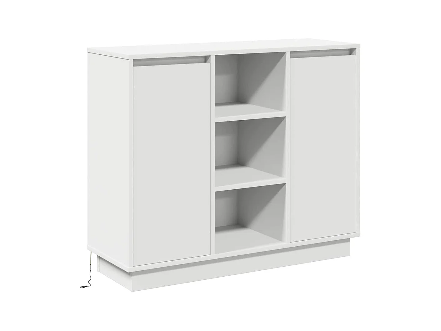 Buffet avec LED Blanc 90x32x75 cm Bois d'ingénierie