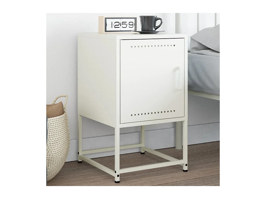 Table de chevet blanc 36x39x60,5 cm acier
