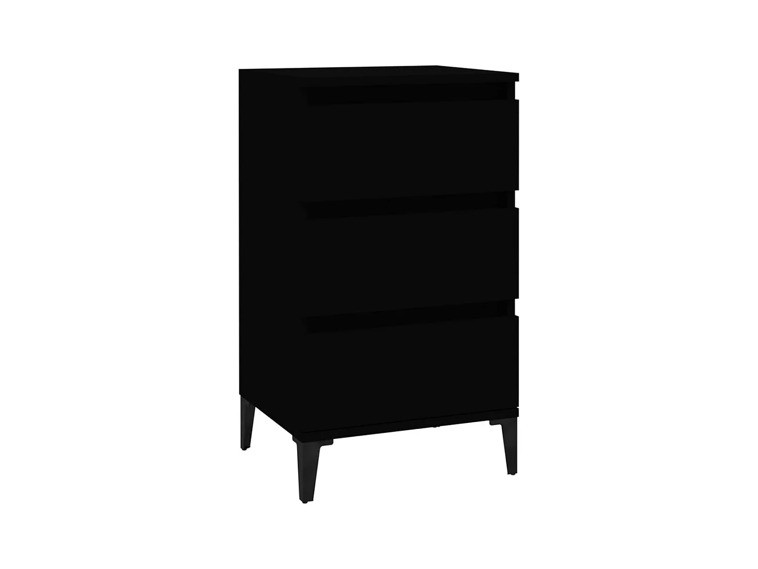 Table de chevet noir 40x35x70 cm bois d’ingénierie