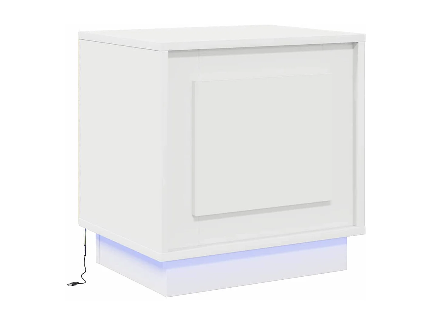 Tables de chevet avec lumières LED 2 pcs Blanc 44x34,5x45 cm