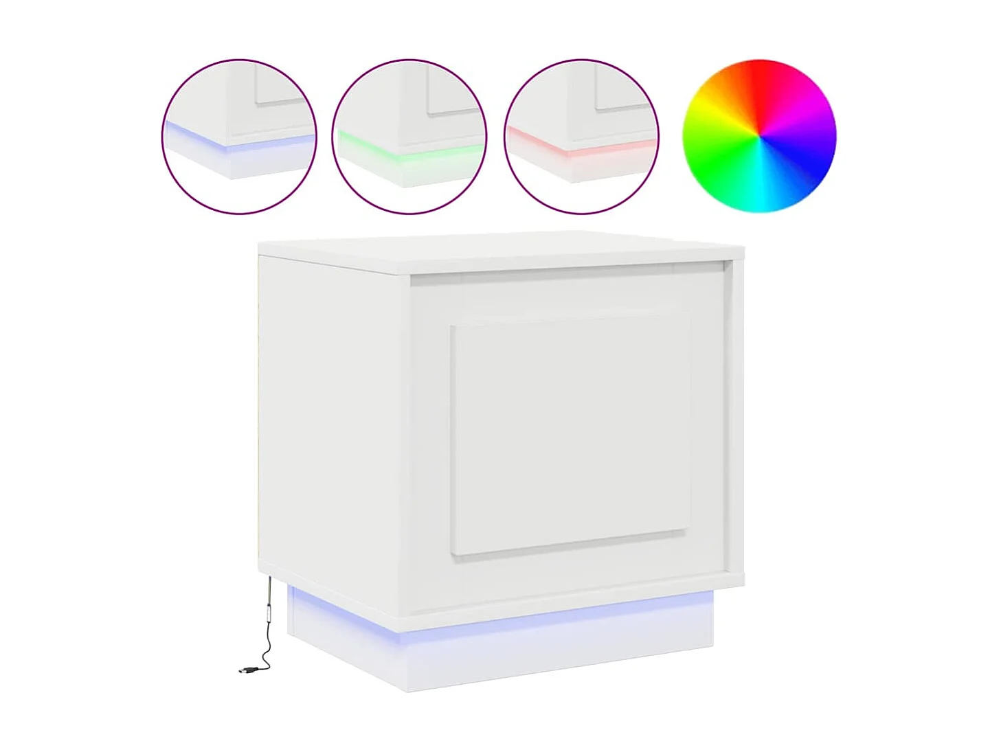 Nachtkastjes met LED-verlichting 2 stuks Wit 44x34,5x45 cm