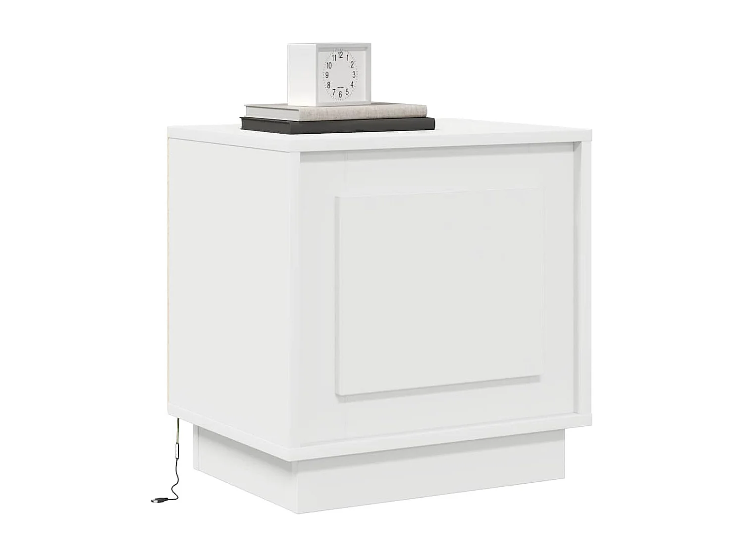 Comodini con luci LED 2 pz Bianco 44x34,5x45 cm