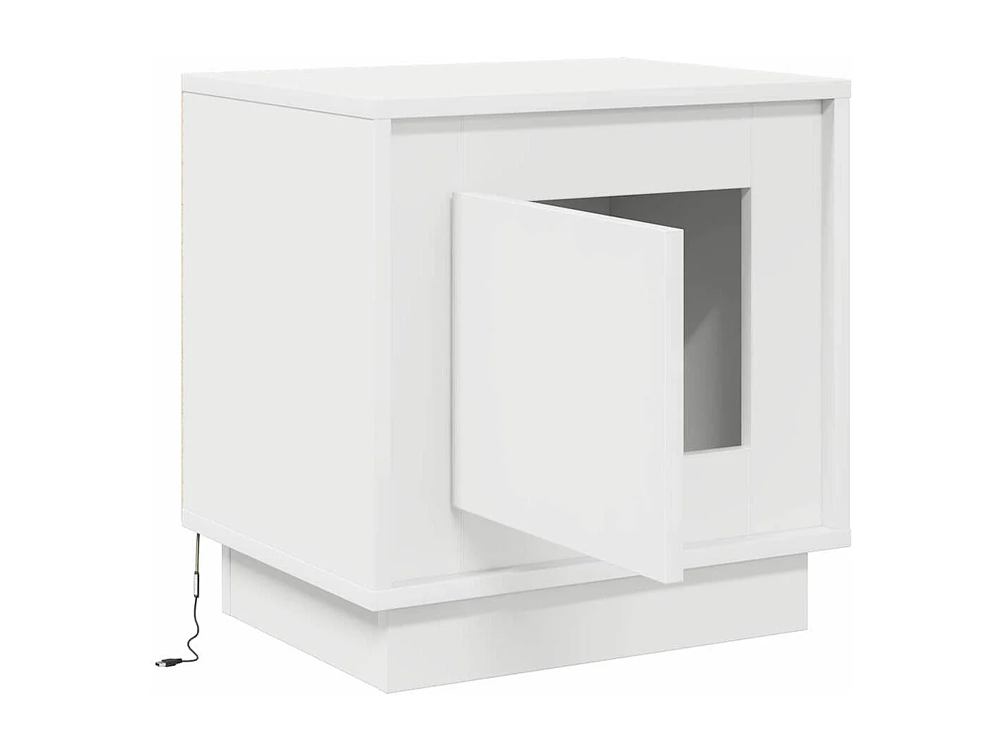 Comodini con luci LED 2 pz Bianco 44x34,5x45 cm