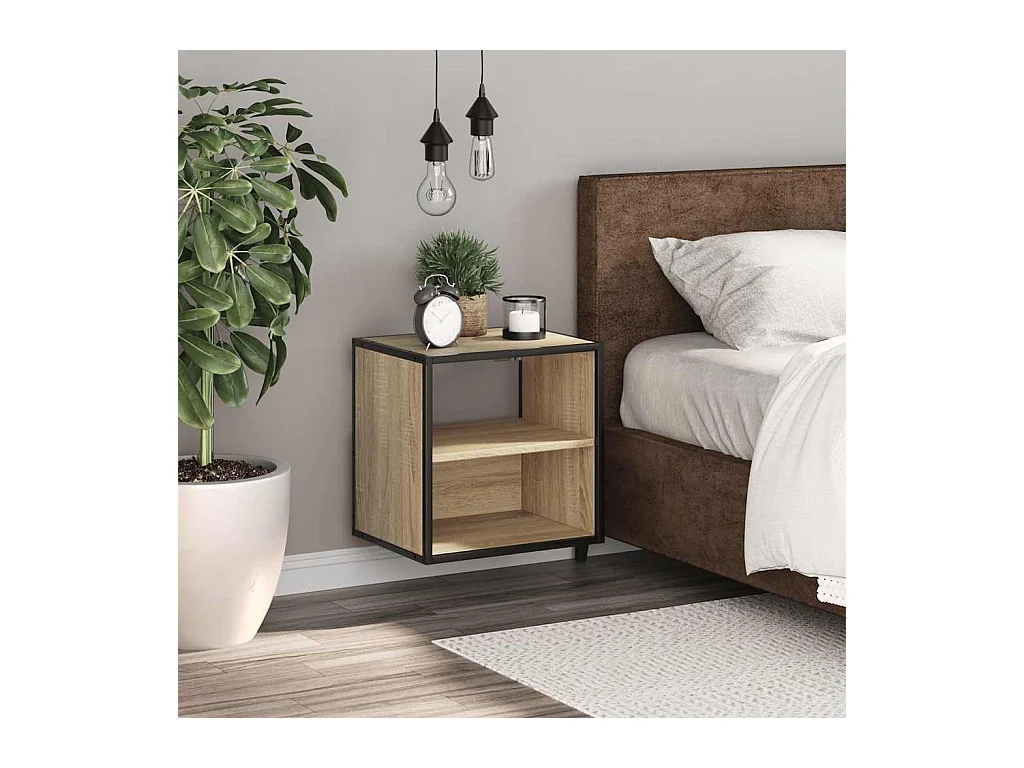 Comodino da parete in rovere Sonoma 40x31x39,5 cm