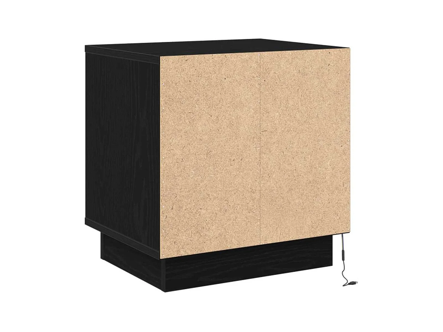 Tables de chevet avec lumières LED 2 pcs Chêne noir 44x34,5x45 cm