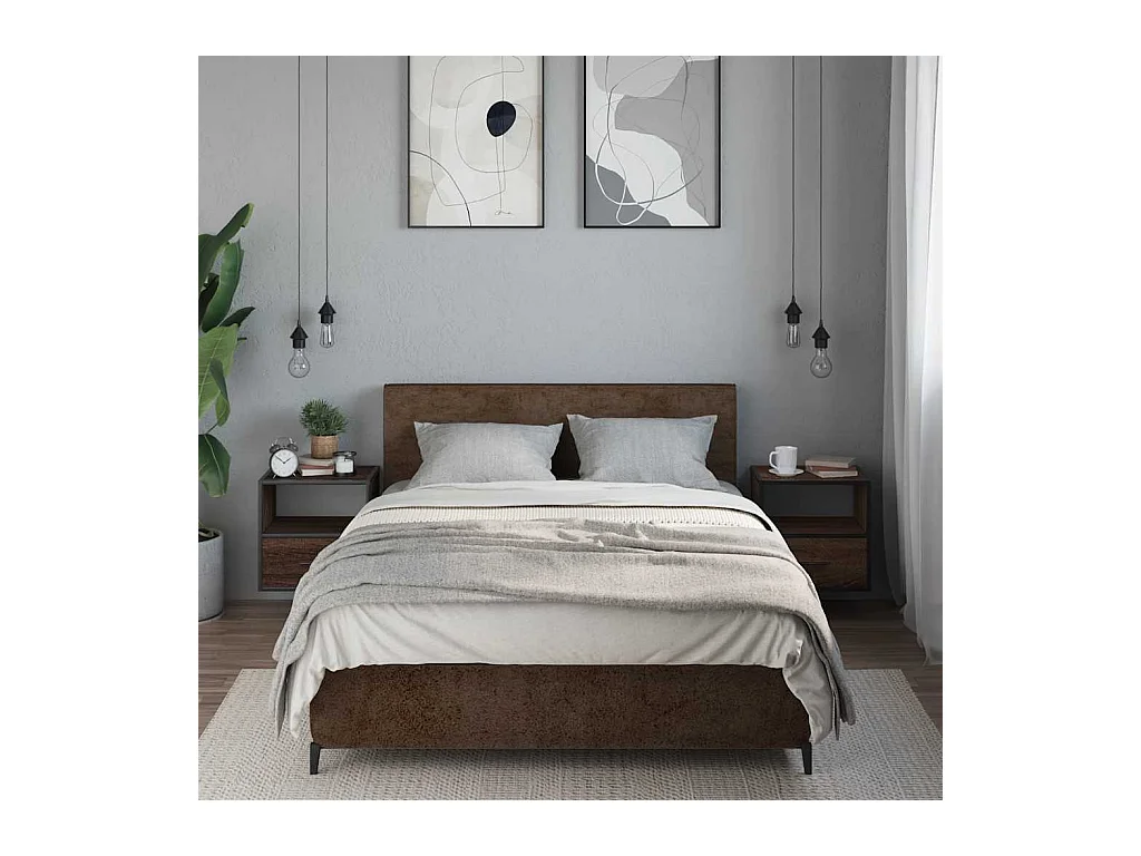 Comodini da parete 2 pezzi rovere marrone 40x31x39,5 cm