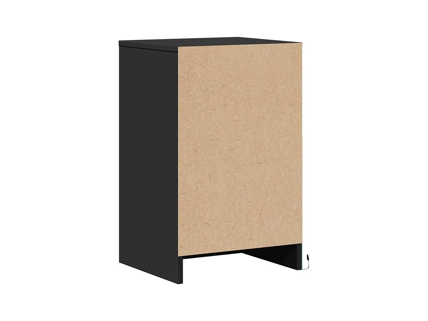 Armoire de chevet avec lumières LED noir bois d'ingénierie