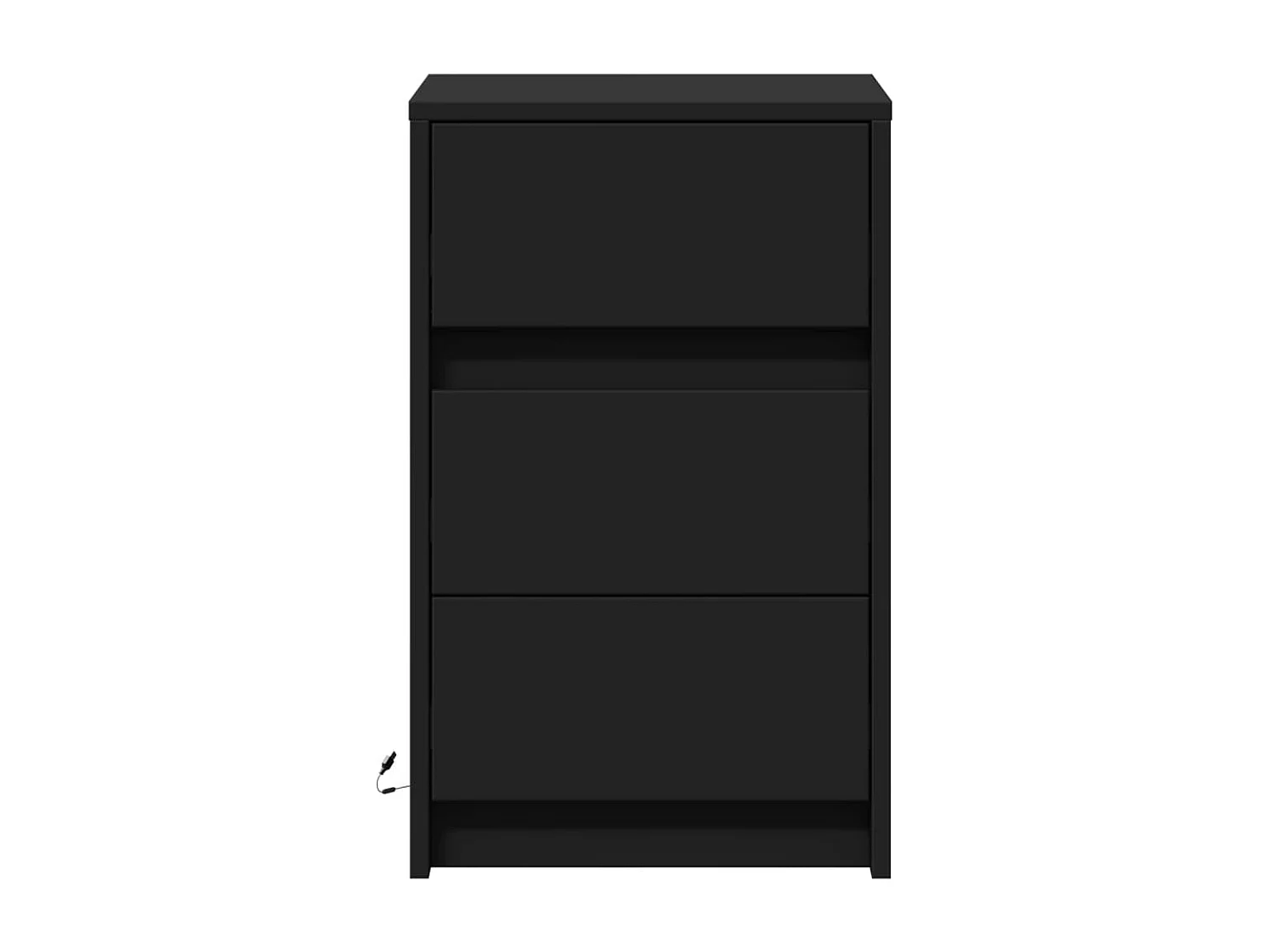 Comodino con luci a LED in legno ingegnerizzato nero