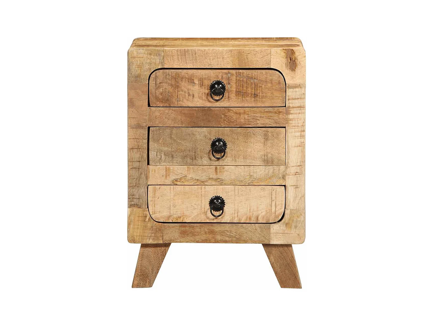 Table de chevet 37x32x50 cm bois de manguier massif brut